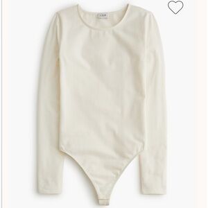 NEW J. Crew Factory Long-sleeve stretch cotton-blend bodysuit Ivory Size‎ Medium